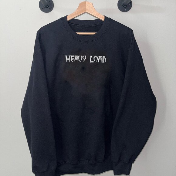 Black White Heavy Load Swedish Metal Band Hardcore Crewneck Sweatshirt - Picture 1 of 2